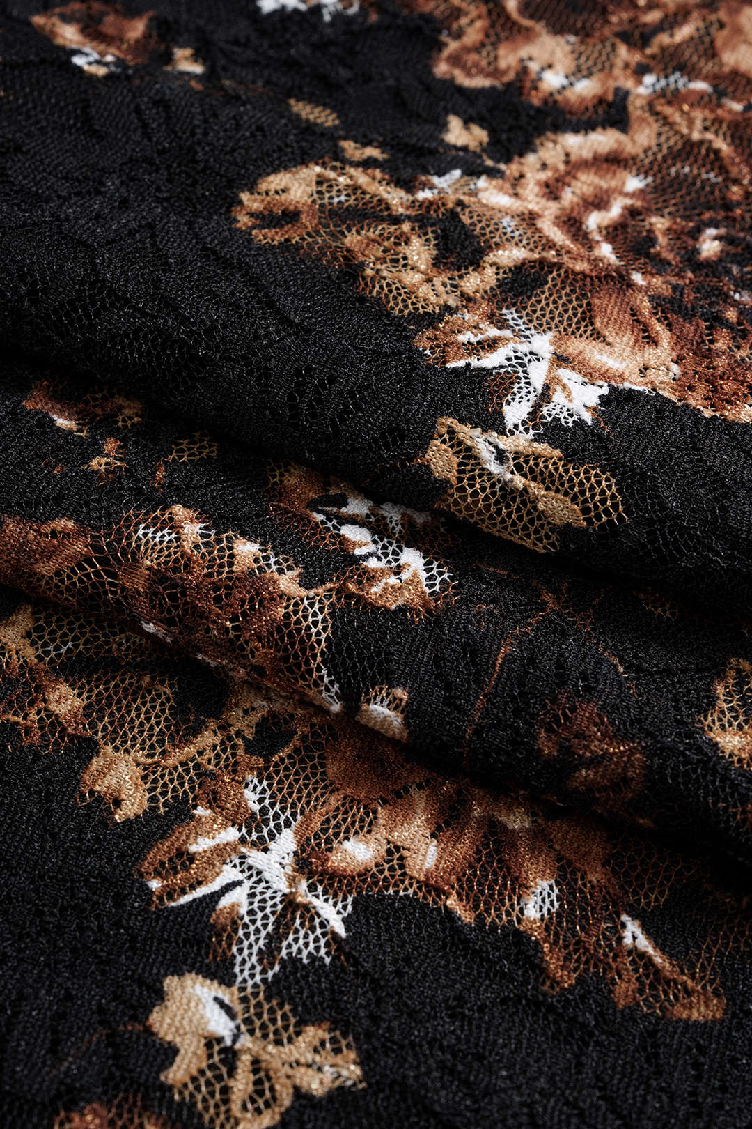 Bloemenprint patchwork rok met kant en gedraaid detail