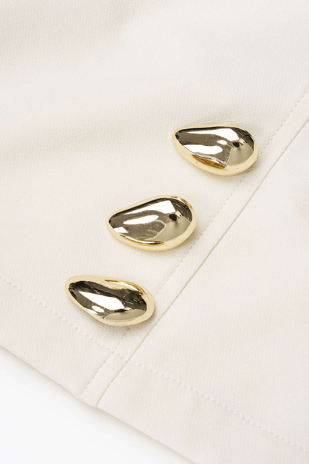 Sofie - Metallic broek met knoopjes en wijde pijpen