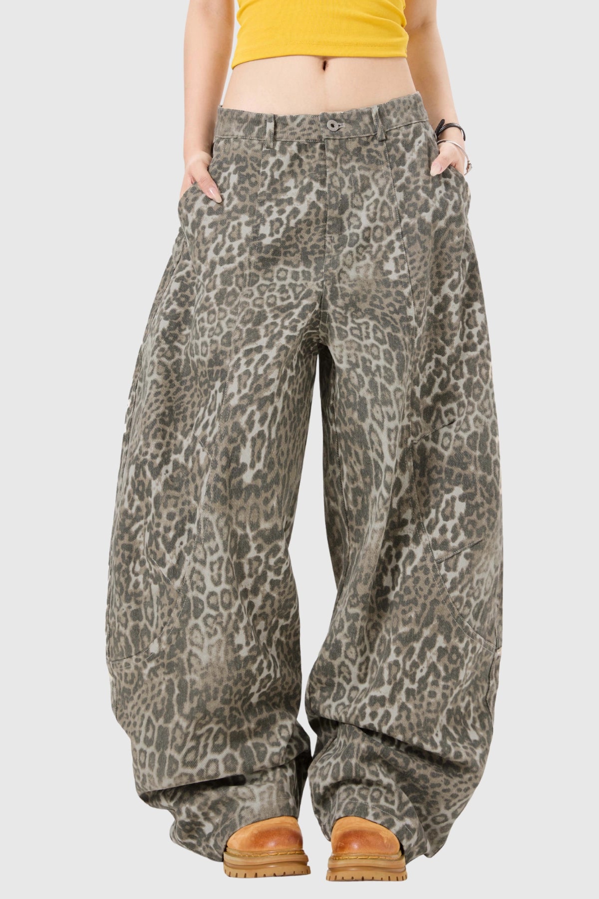 Citlali Leopard Baggy Jeans