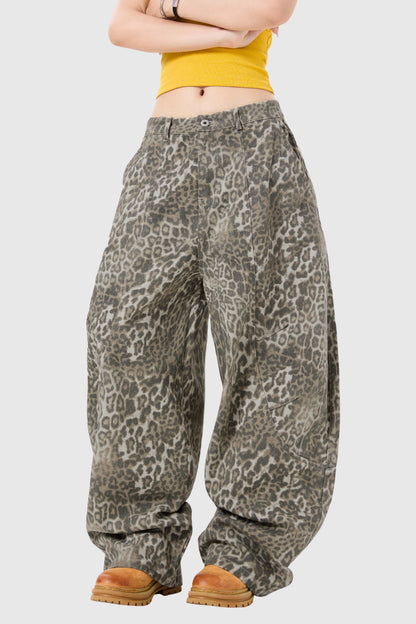 Citlali Leopard Baggy Jeans
