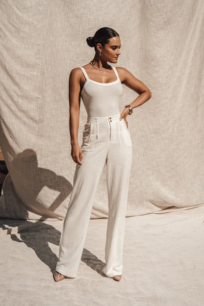 Ivory Akito ribbed bodysuit