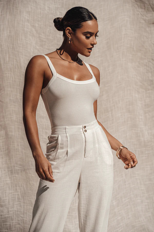 Ivory Akito ribbed bodysuit