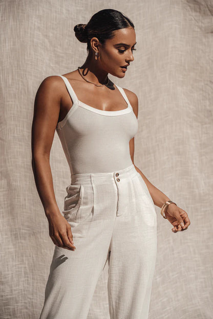 Ivory Akito ribbed bodysuit