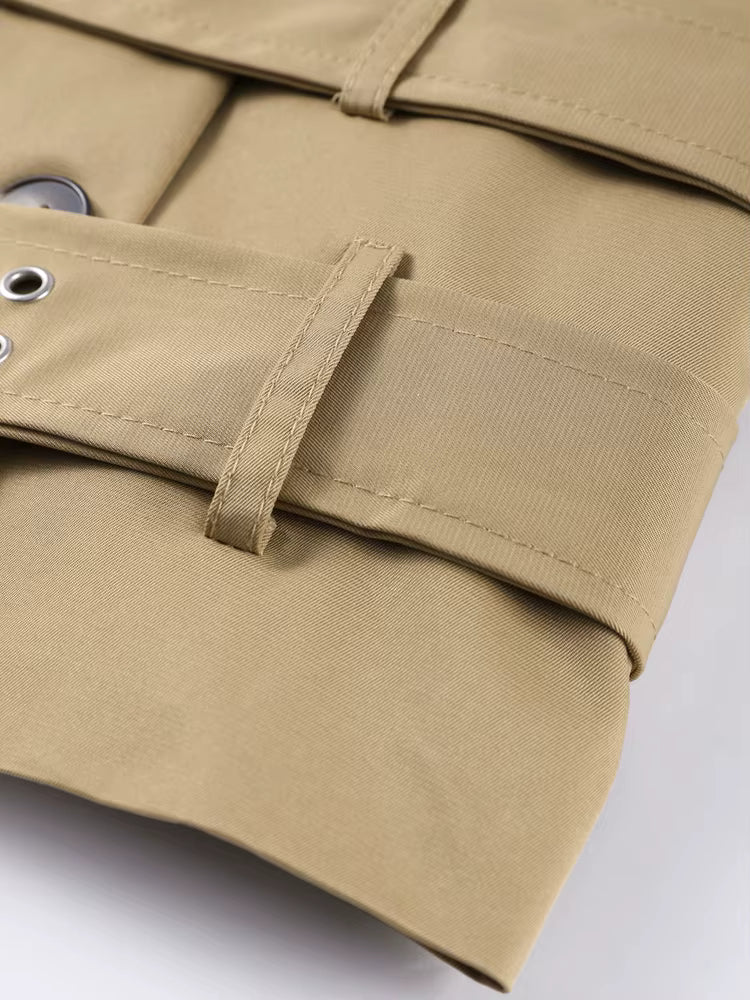 Vintage Oversized Trench Coat with Hood