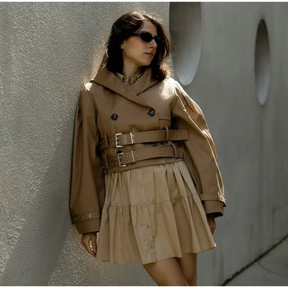 Vintage Oversized Trench Coat with Hood