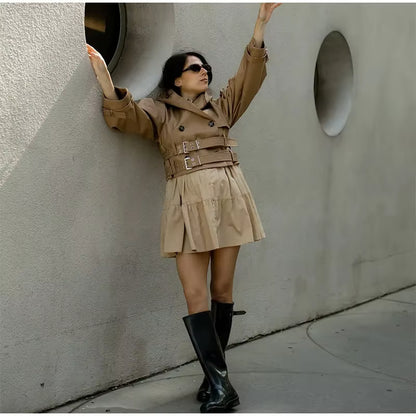 Vintage Oversized Trench Coat with Hood