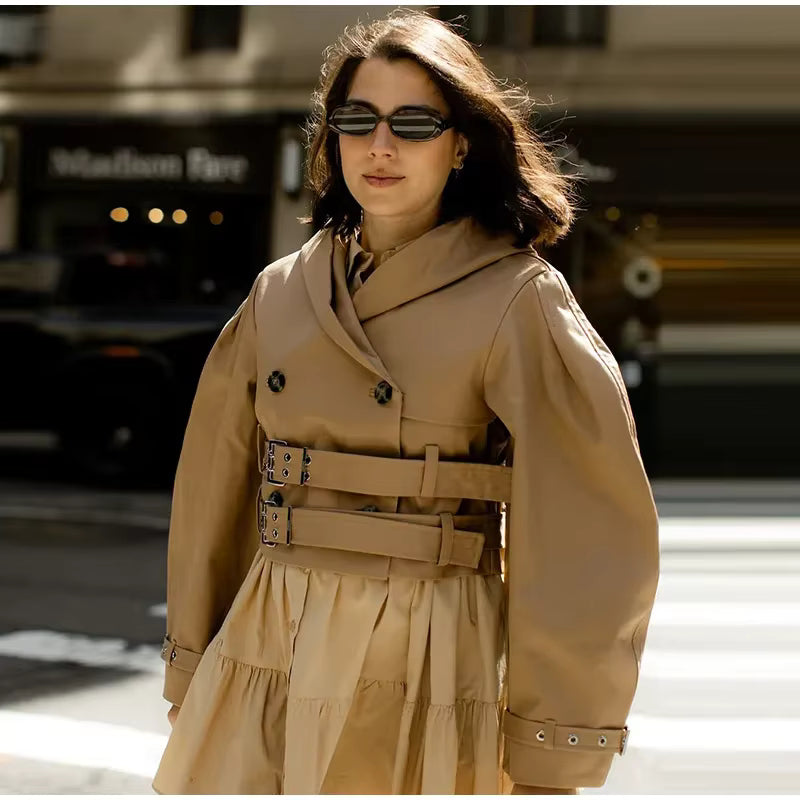 Vintage Oversized Trench Coat with Hood