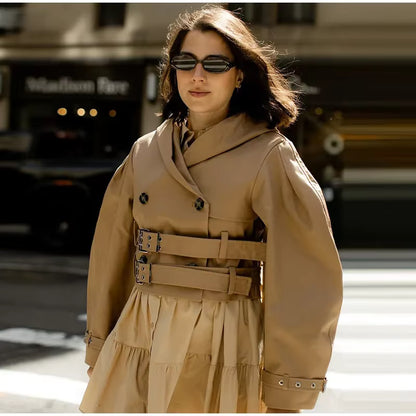 Vintage Oversized Trench Coat with Hood