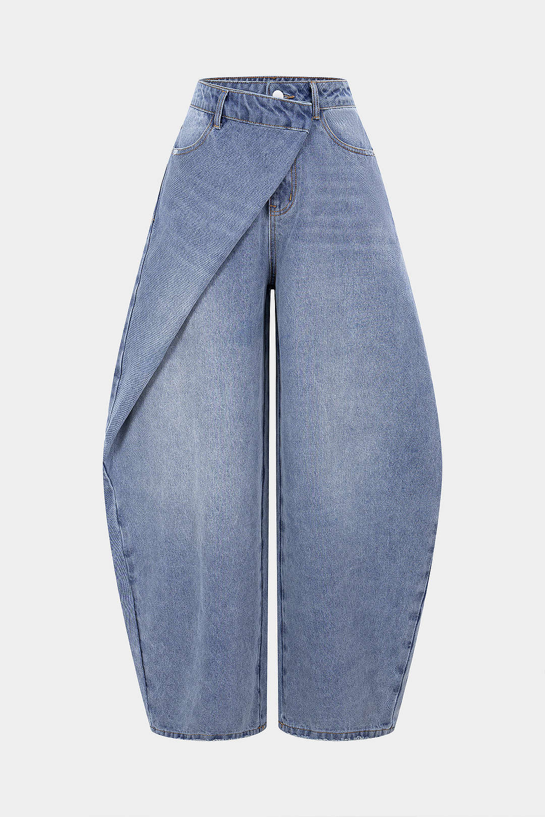 Asymmetrische jeans met ballonmodel