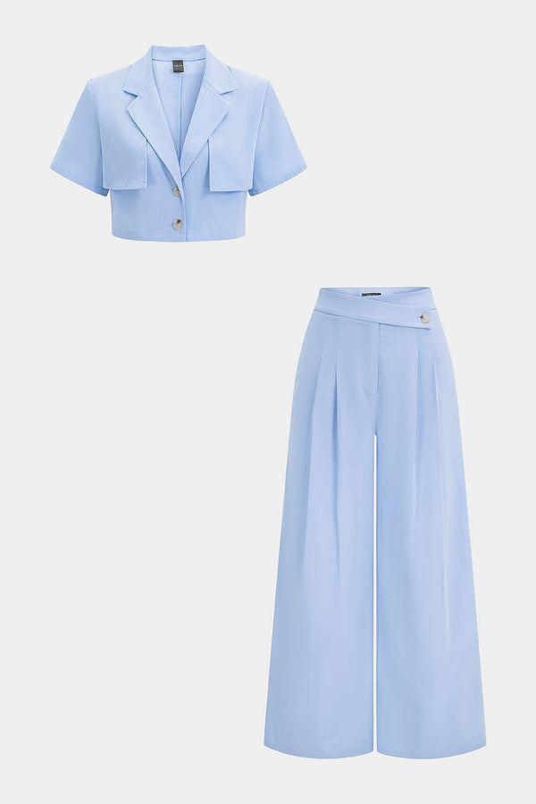 Romy - Asymmetrische set met top en broek