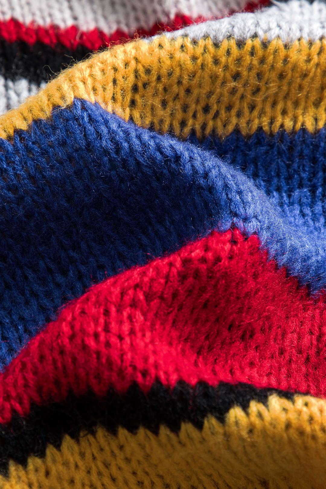 Gebreide colorblock top met lange mouwen