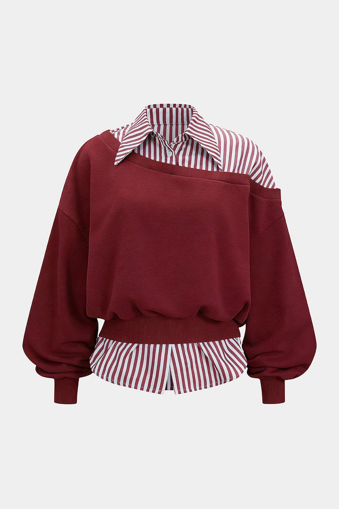 Demi - Patchwork asymmetrische sweater met lange mouwen