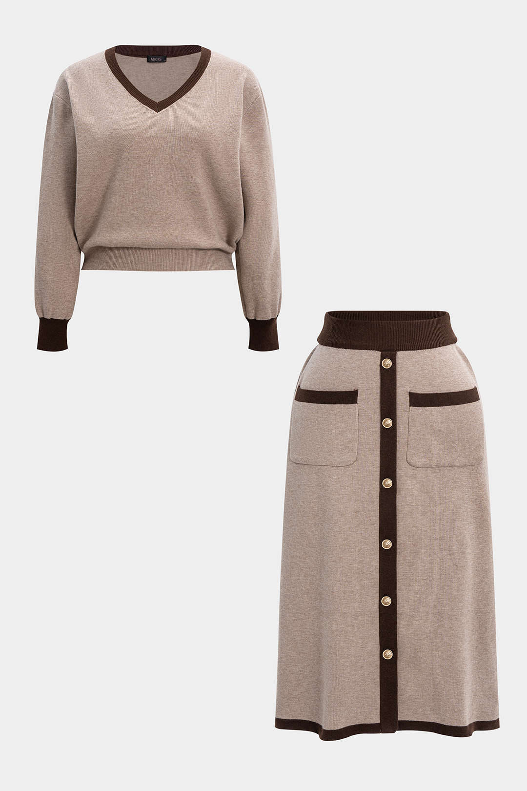 Elif - Gebreide set met top en rok