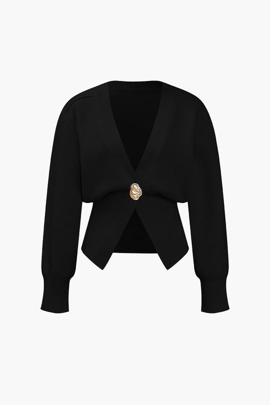 V-neck cardigan sweater