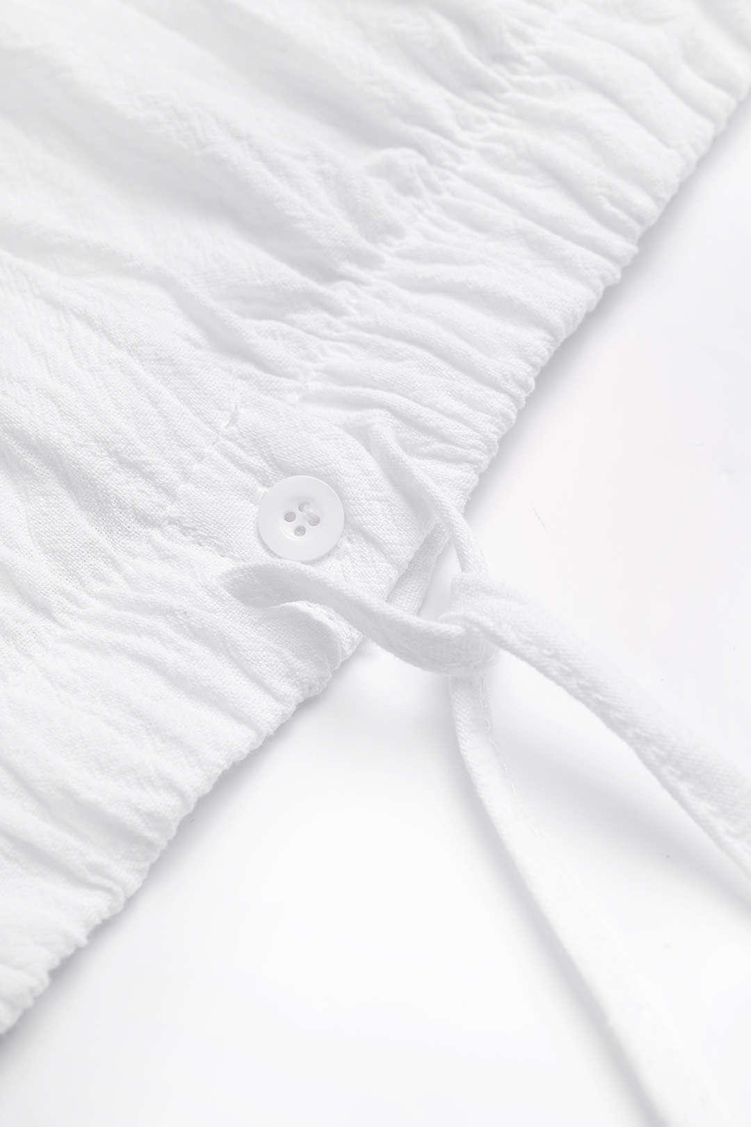 Blouse met revers, trekkoord en korte mouwen
