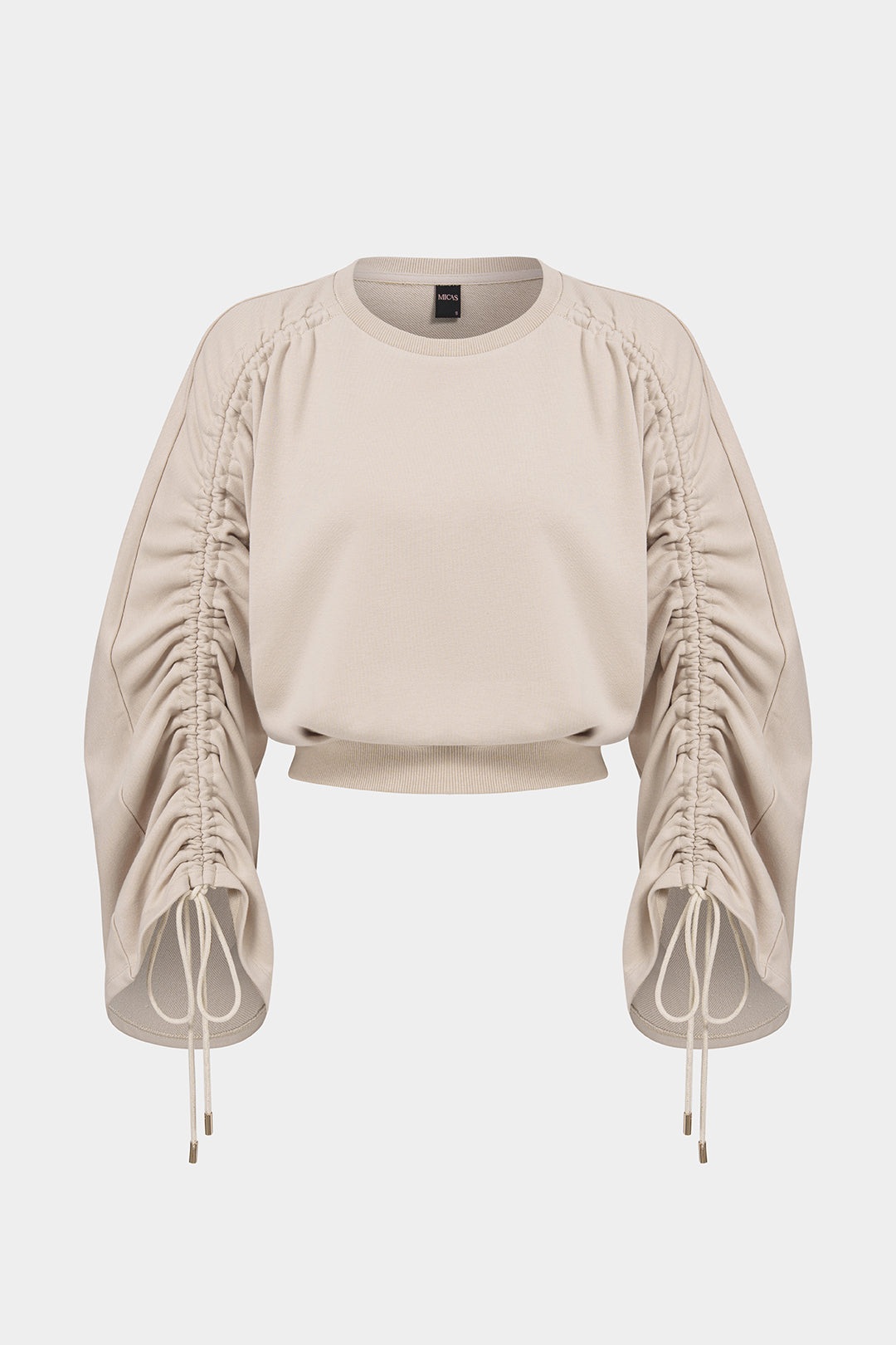 Lena - Sweater met ronde hals, trekkoord en lange mouwen