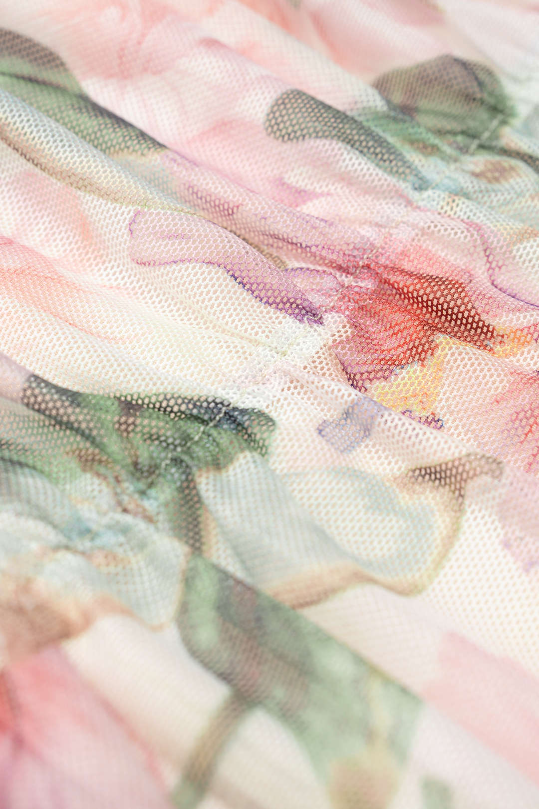 Bloemenprint mesh minijurk met ruches