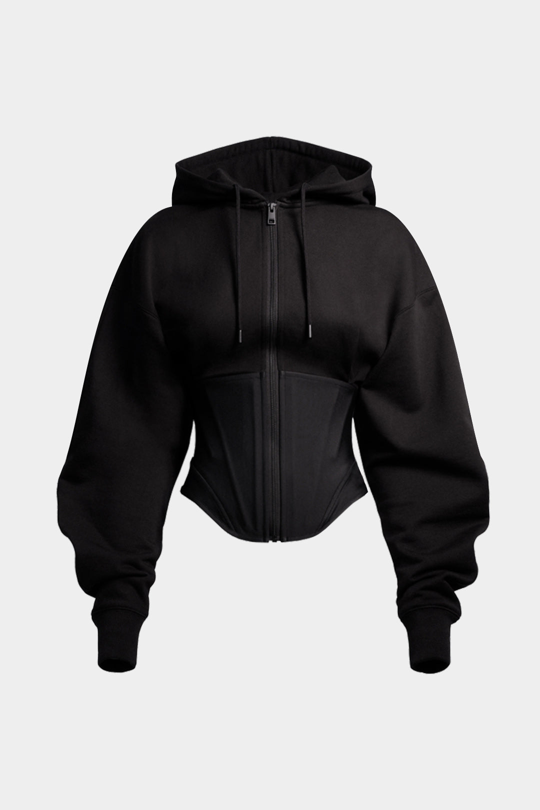 Hoodie met rits en trekkoord