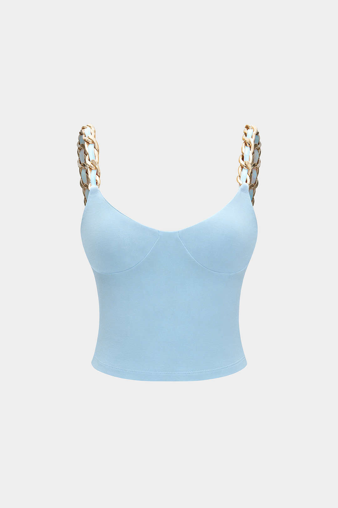 Mona - Metallic top met kettingdetail