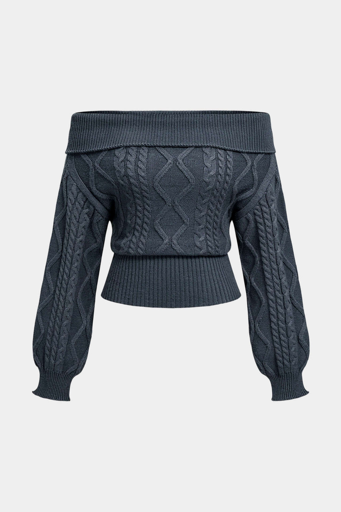 Zara - Gebreide top met blote schouders en lange mouwen