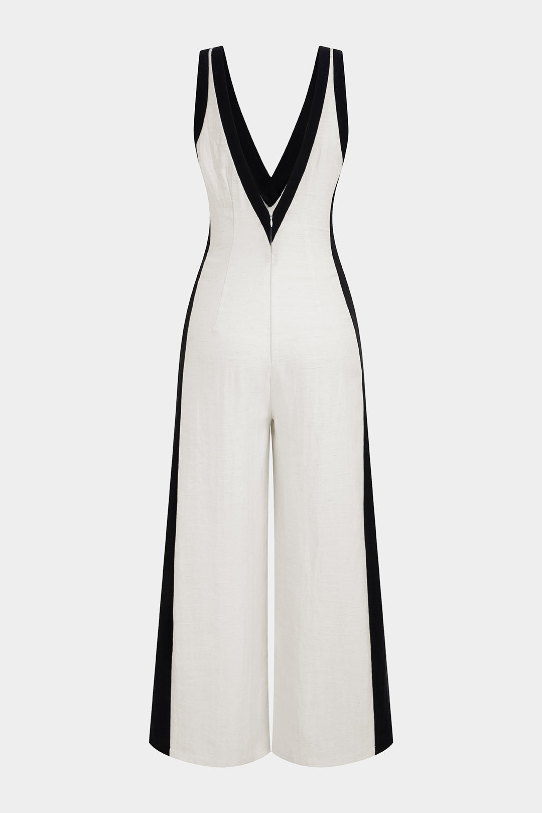 Jumpsuit met V-hals en wijde pijpen