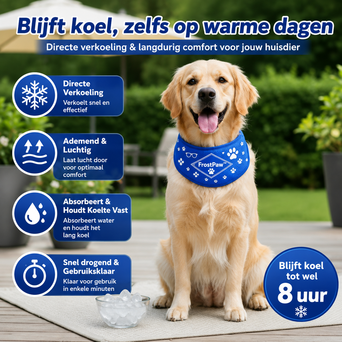 FrostPaw™ Cooling Collar & Cooling Scarf for Dogs and Cats