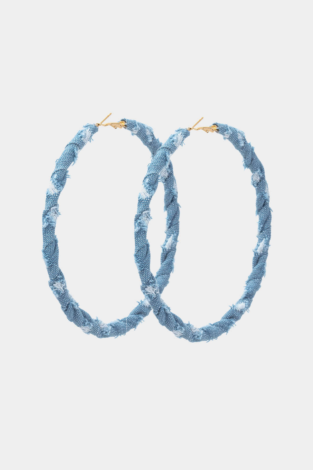 Used-look denim oorbellen