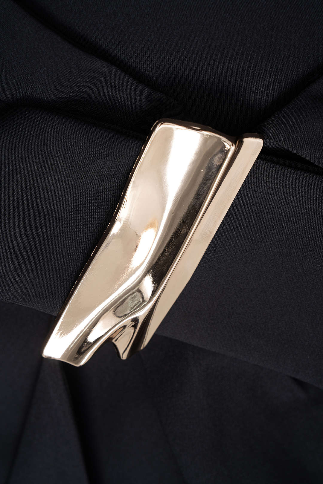 Metallic asymmetrische blazer met reverskraag en ruches