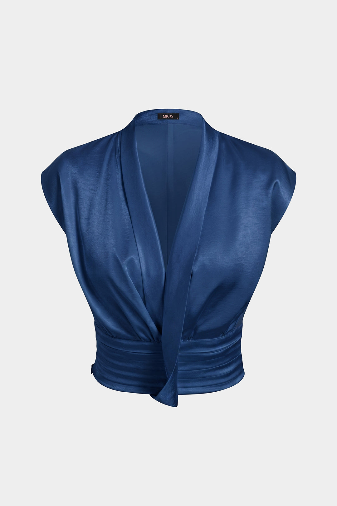 Satijnen asymmetrische tanktop met ruches