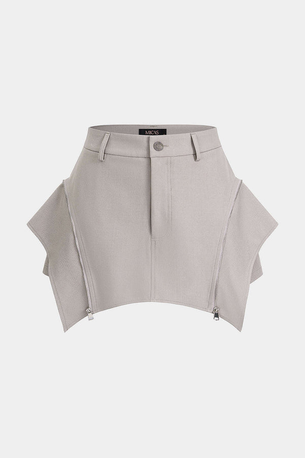 Short met rits en knoopjes
