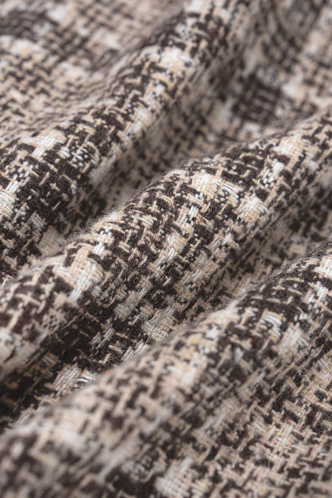 Tweed geruite top met knoopjes en lange mouwen