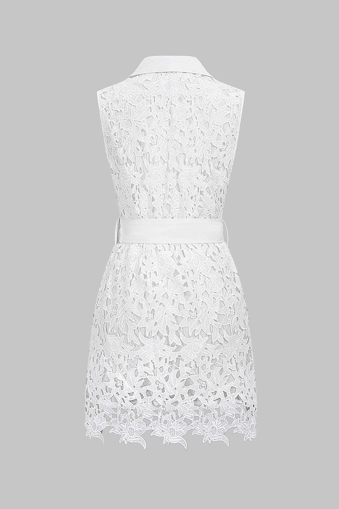 Bloemenprint minijurk met revers, uitsnijding en strik