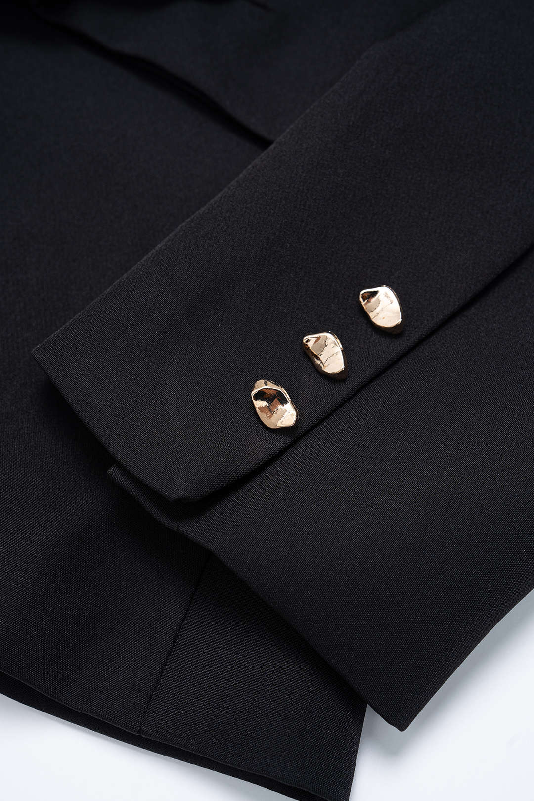 Metallic asymmetrische blazer met reverskraag en ruches