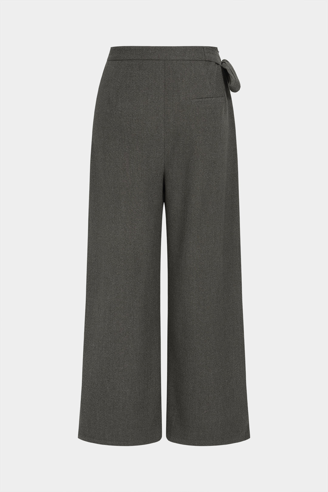 Asymmetrische broek met strik en rechte pijp