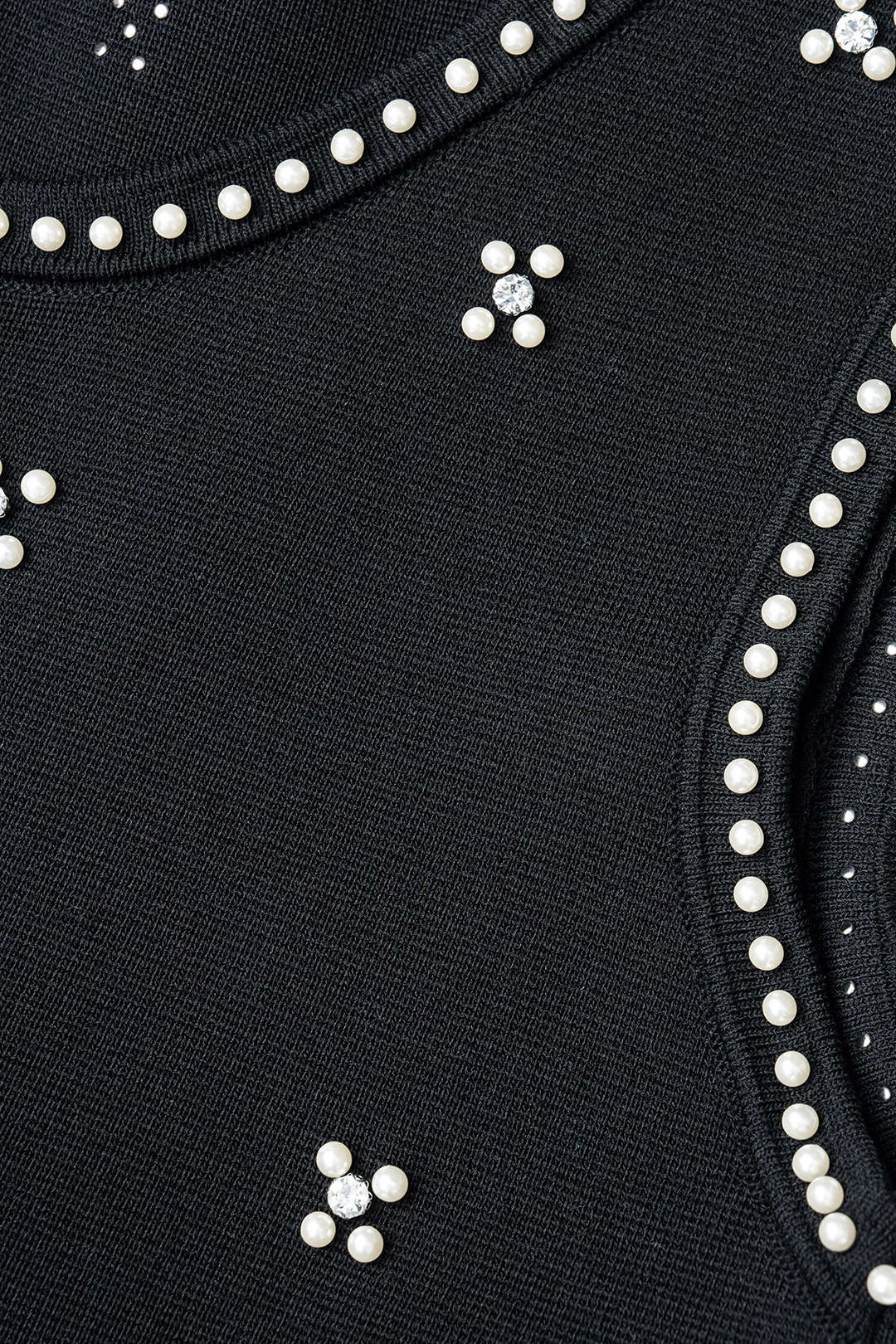 Gebreide mouwloze maxijurk met ronde hals en strass