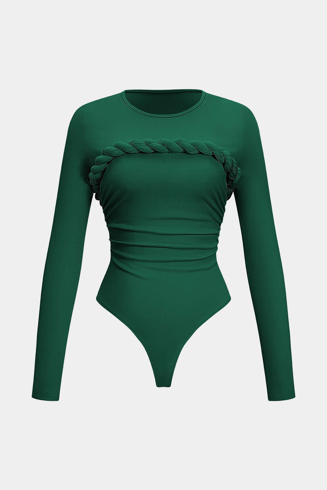 Body met gedraaid detail, knoopdetail en ruches