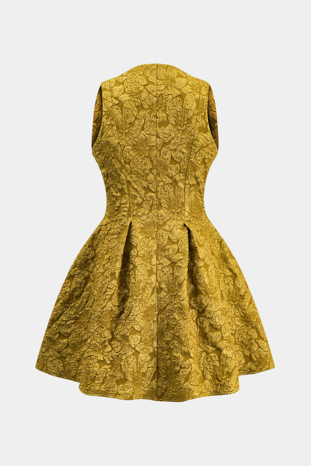 Alma - Jacquard mouwloze minijurk met ruches