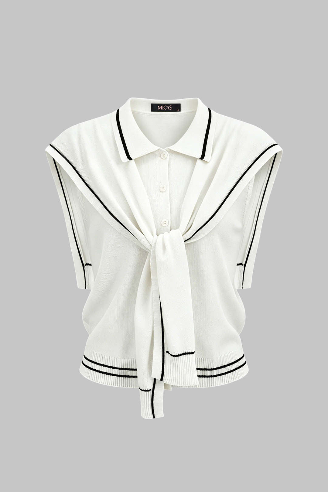 Gebreide tanktop met kraag