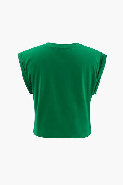 Flower Print Hem Knotted Short Sleeve T-Shirt