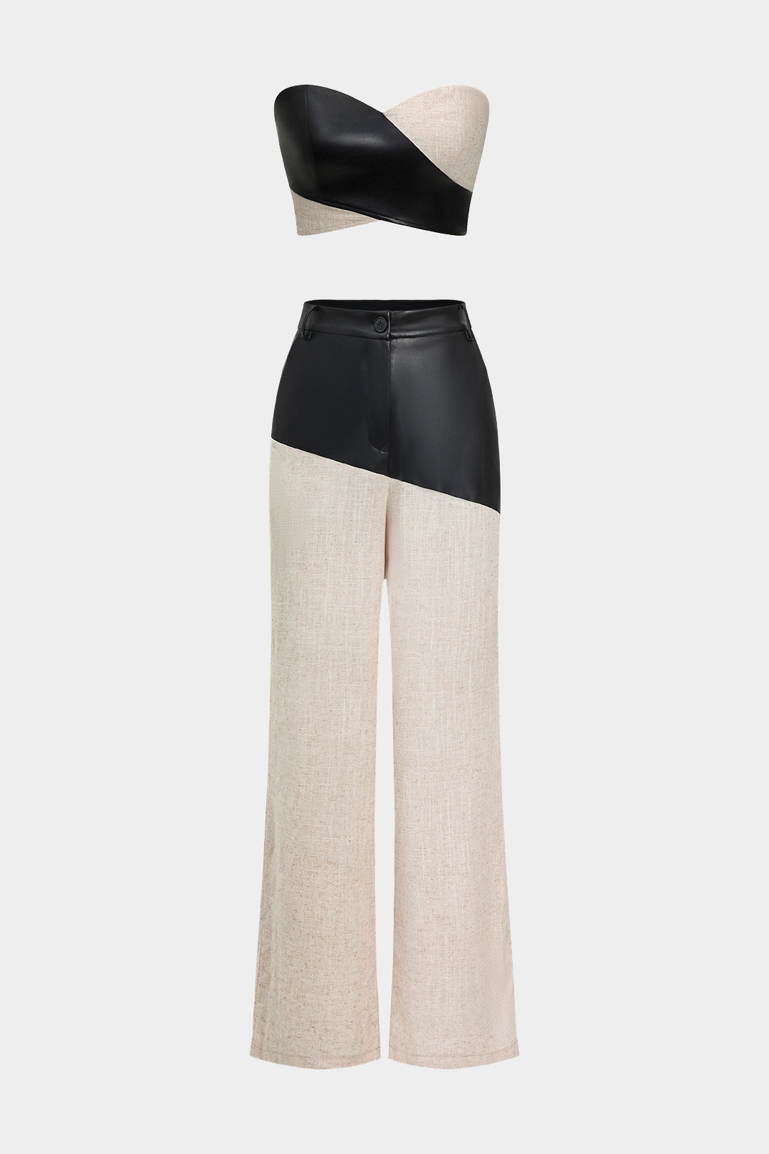 Strapless top met rits