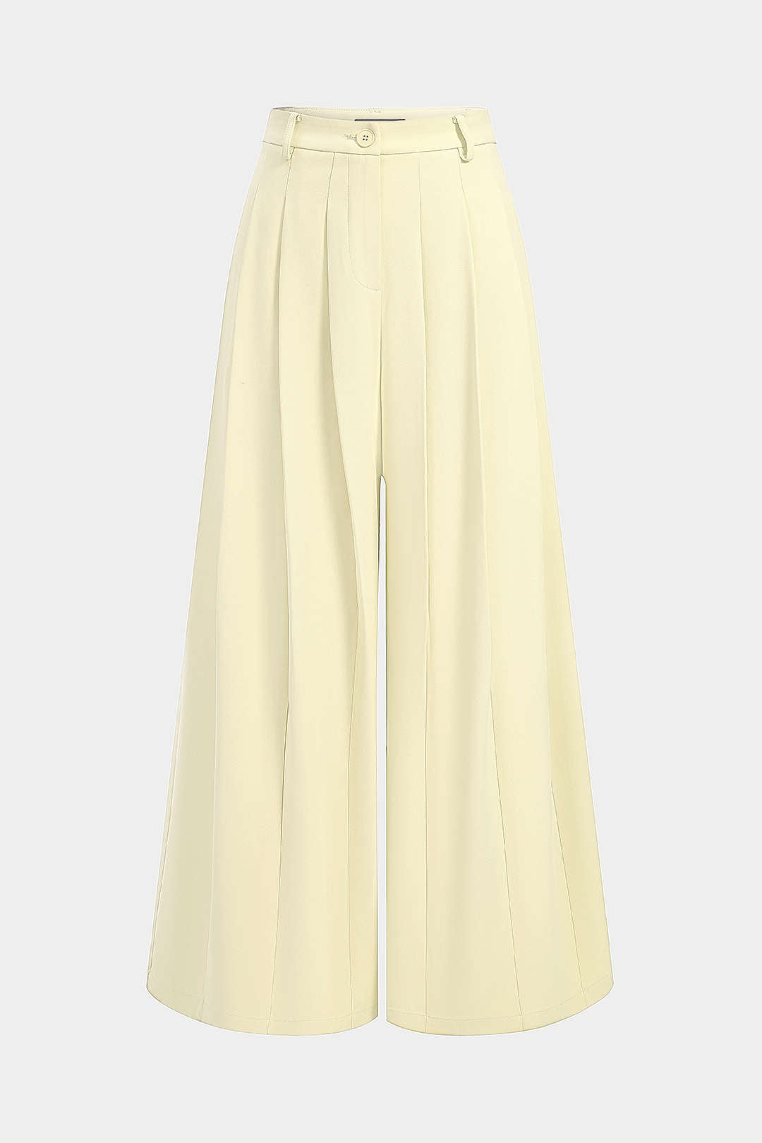 Effen geplooide broek met wijde pijpen