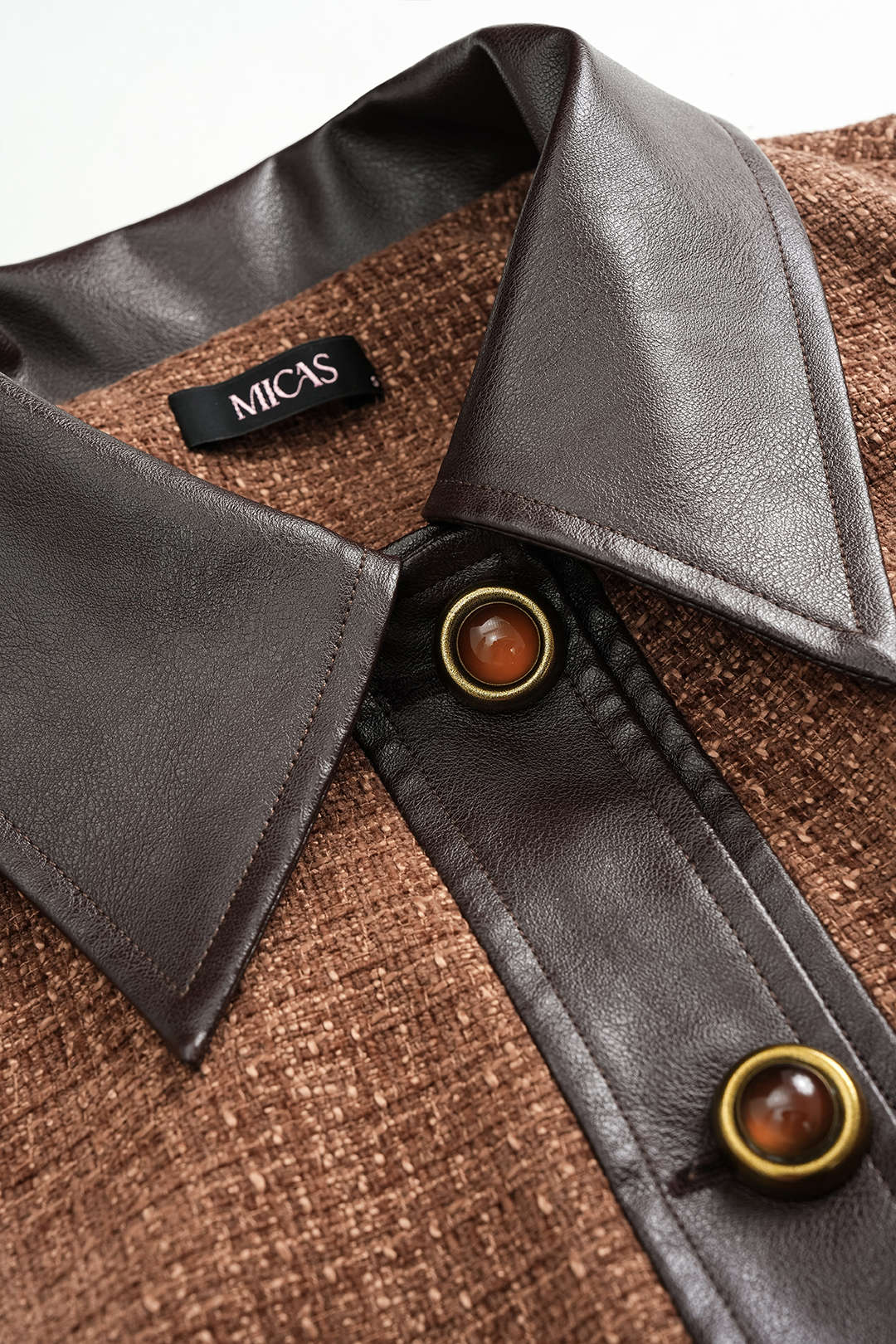 Frida - Leren-look patchwork jasje