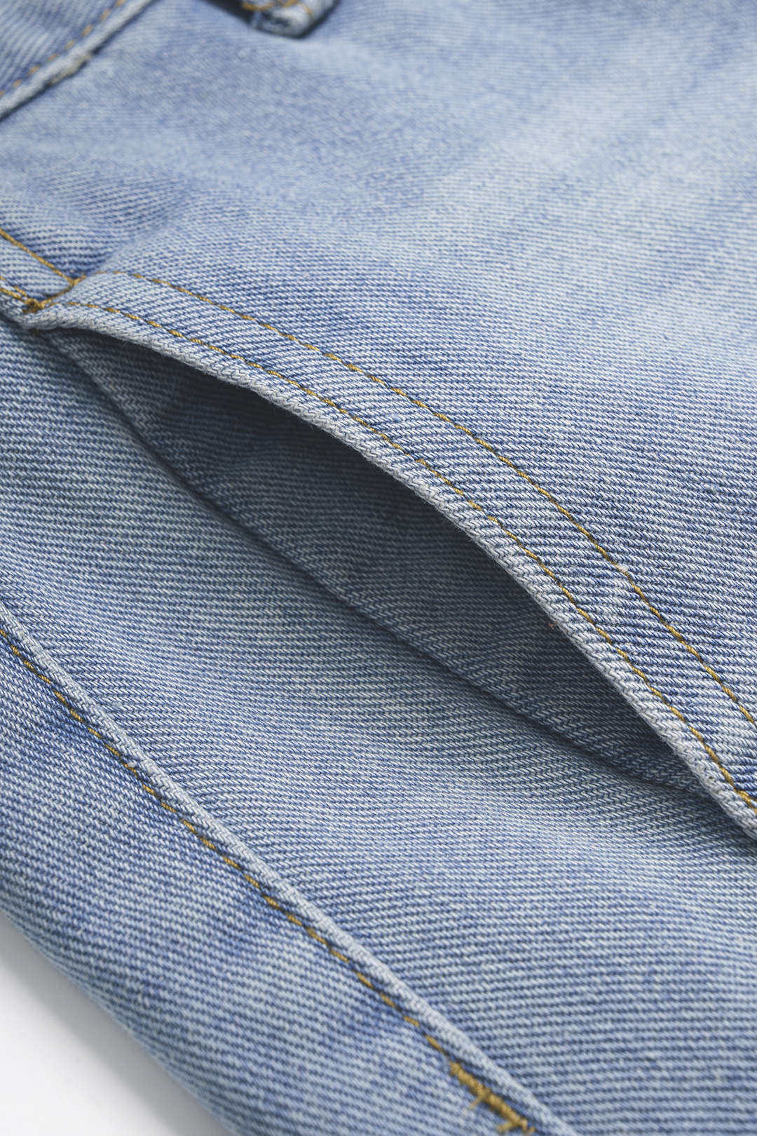 Denim asymmetrische short met hoge taille en wijde pijpen