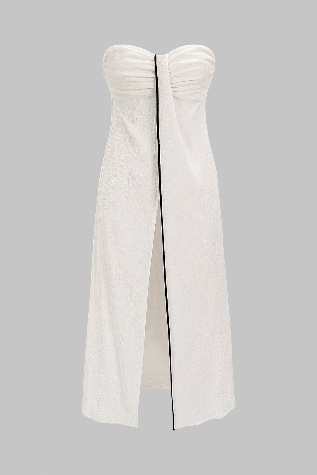 Asymmetrische strapless top met ruches