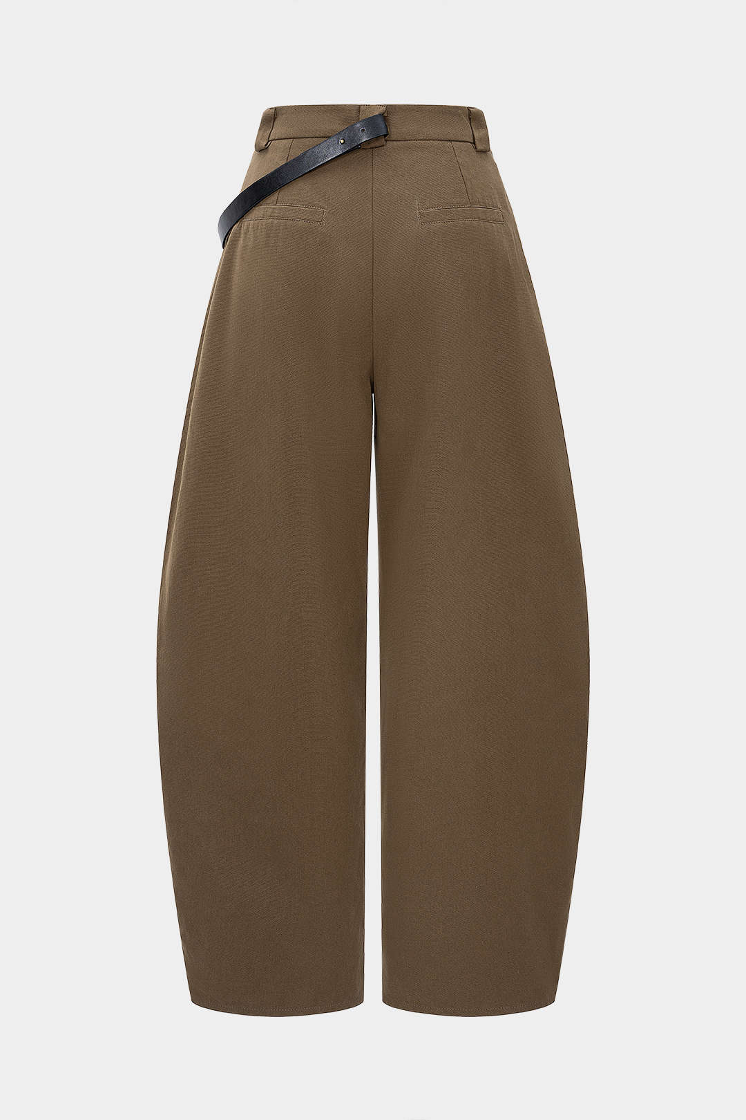 Asymmetrische metallic pantalon met ballonmodel