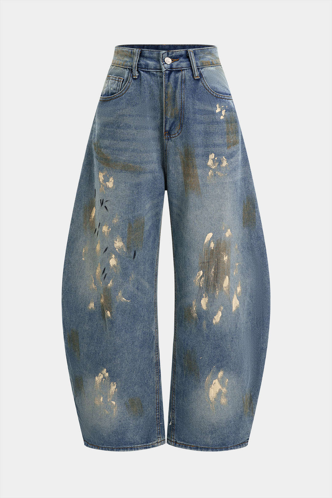 Linde - Verwassen jeans met wijde pijpen en ballonmodel