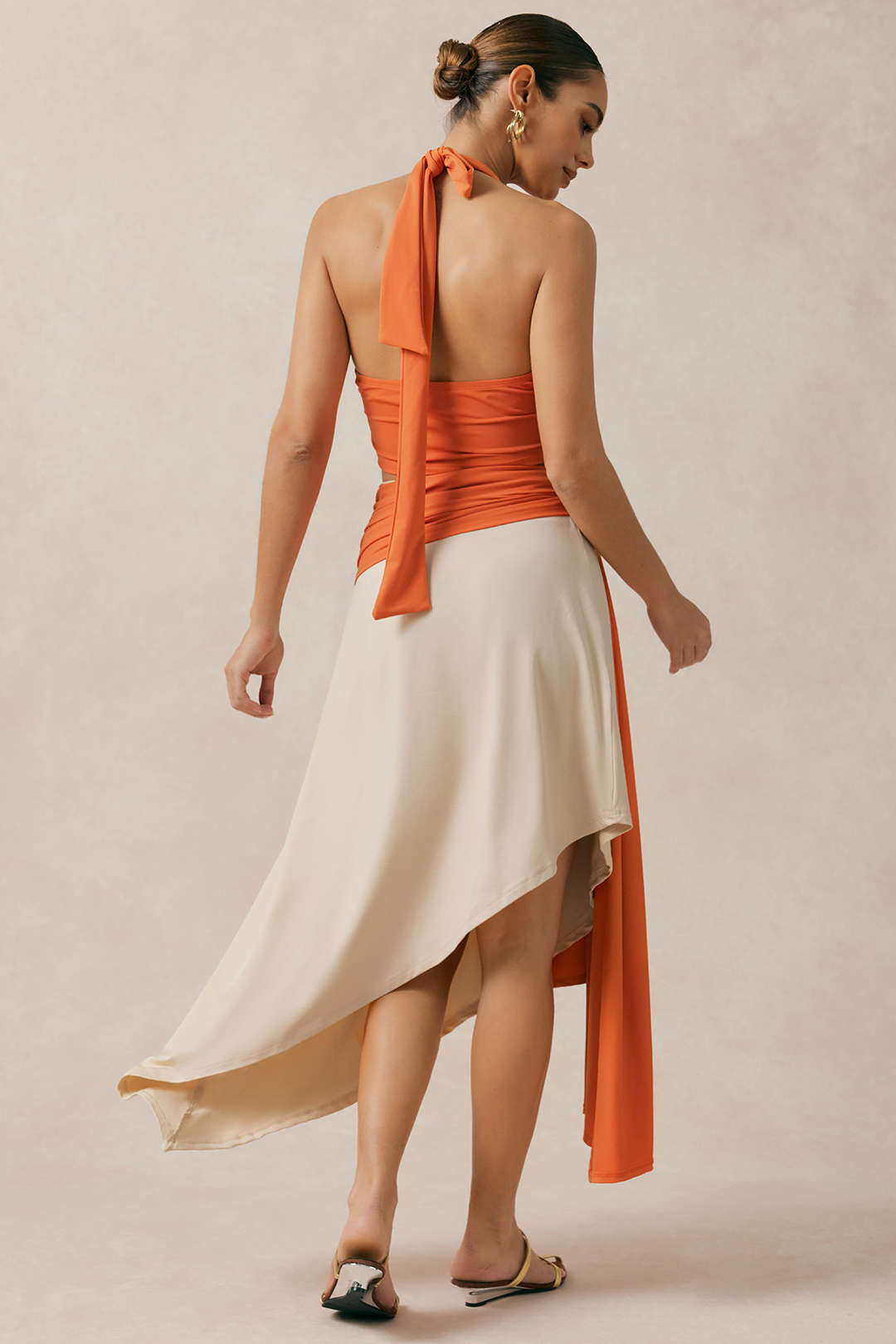 Asymmetrische set met tanktop en rok