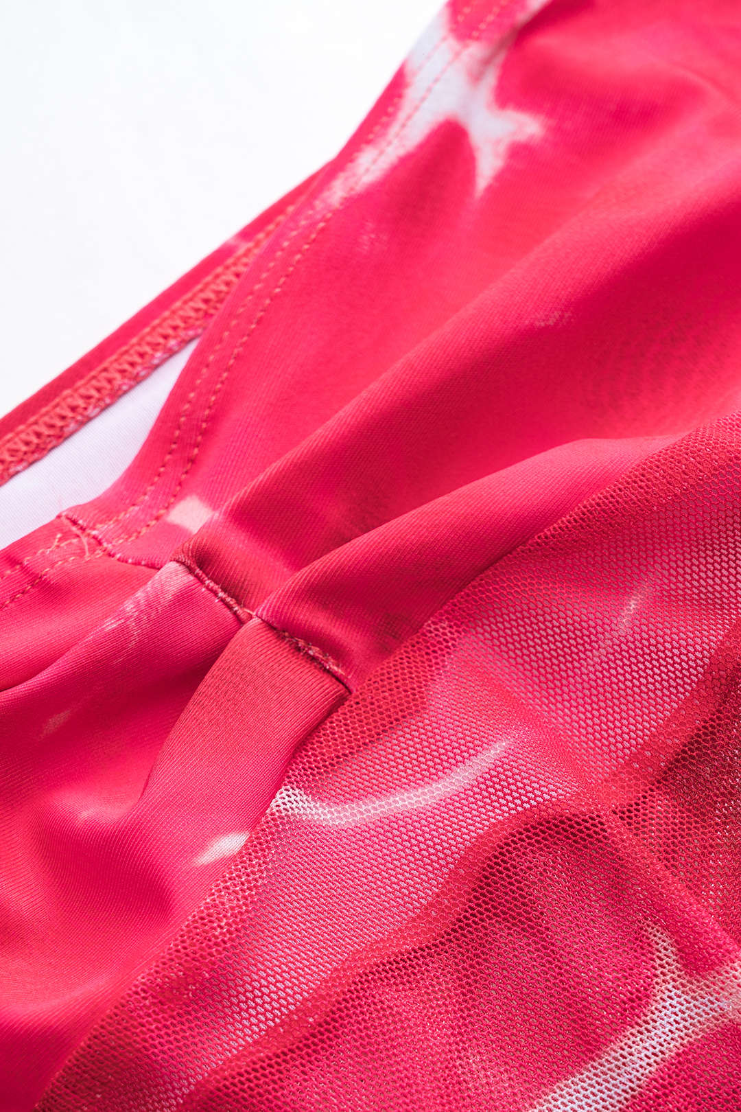 Tie-dye mesh bikini met strik