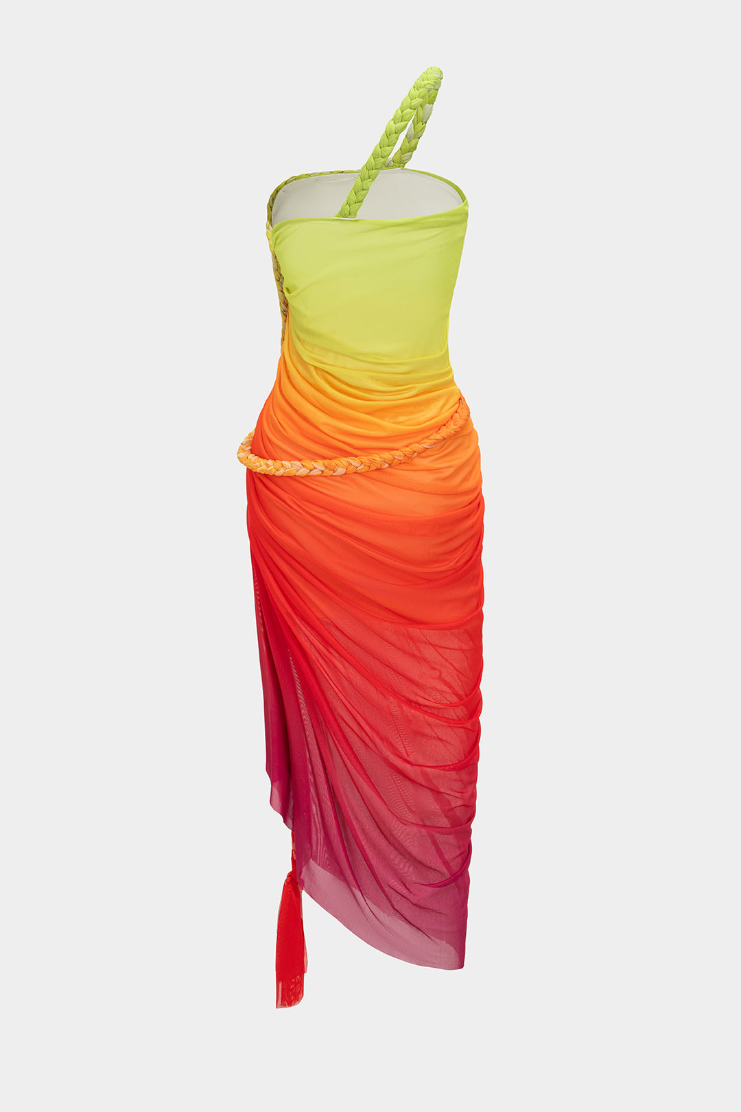 Mesh mouwloze midijurk met split