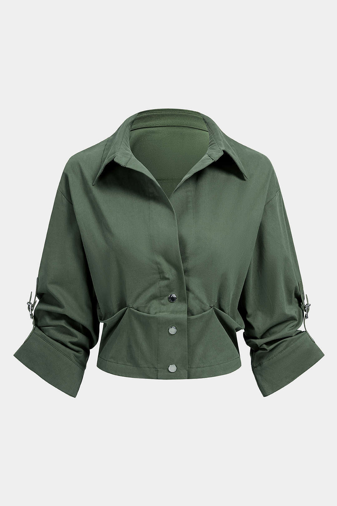 Blouse met knoopjes, ruches en korte mouwen